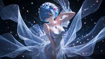 Re:Zero 动态壁纸 – 蓝眼白发少女舞蹈