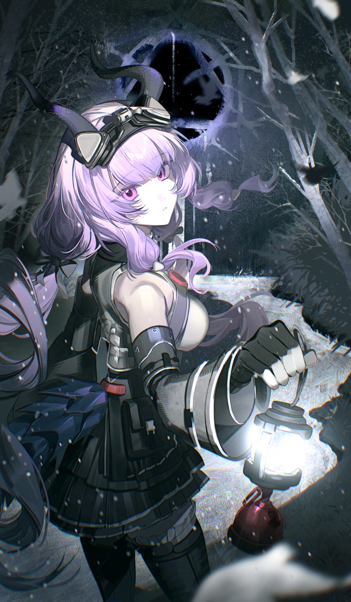 紫发少女与灯笼