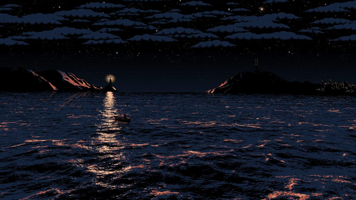 夜幕下的灯塔与星辰