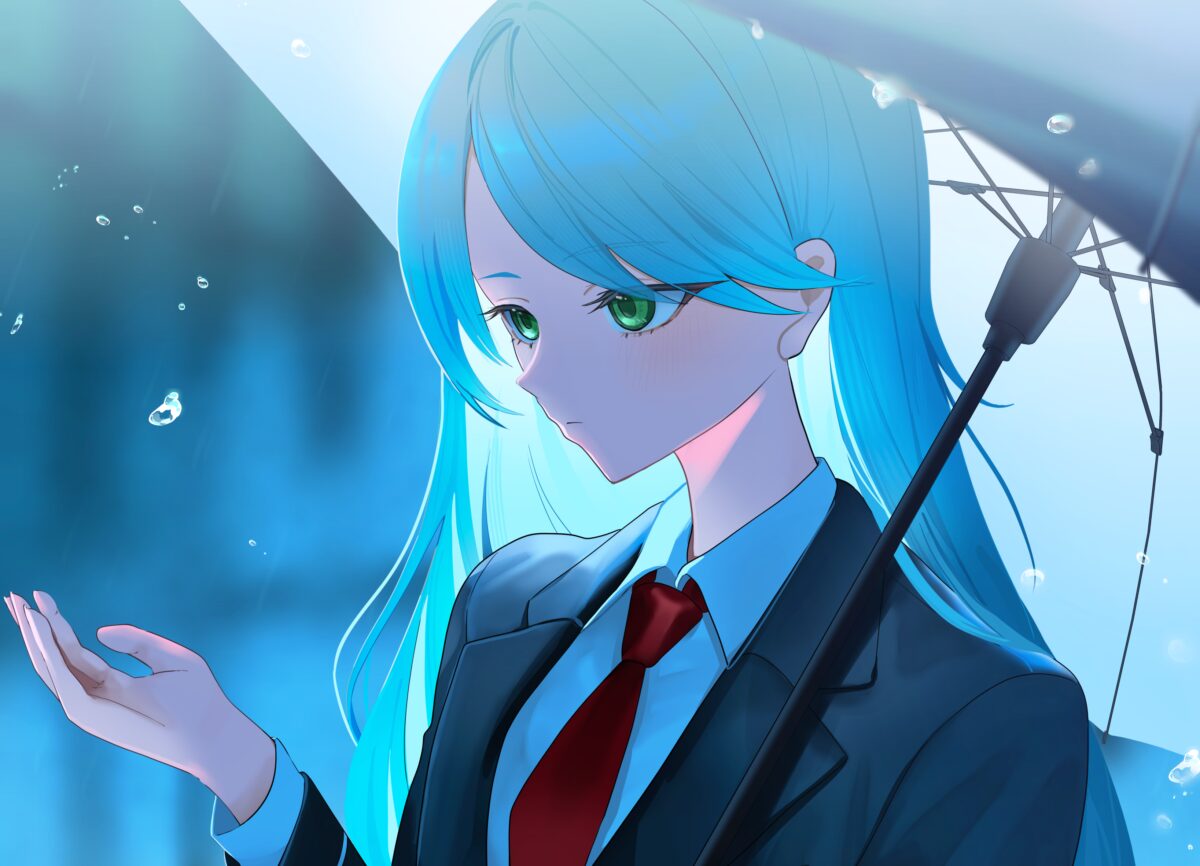 蓝色长发女孩
