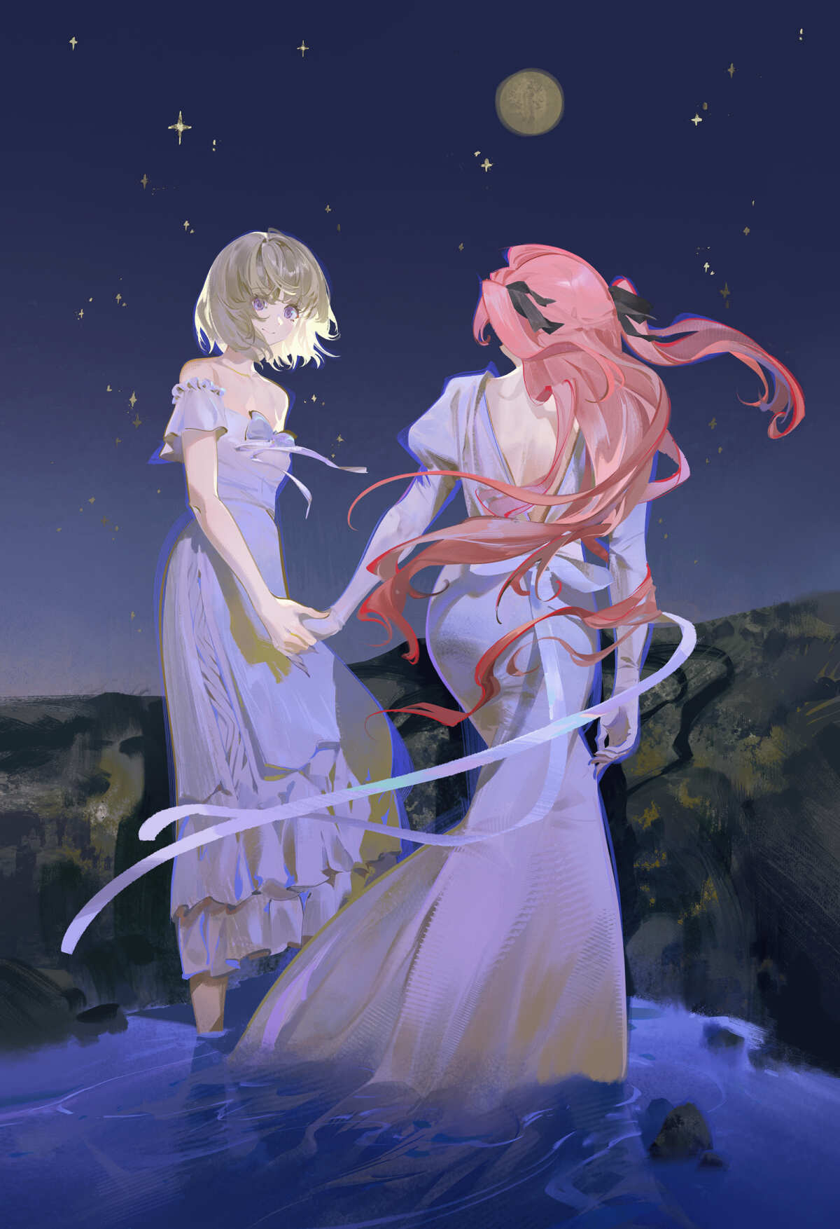 星空下的两位少女