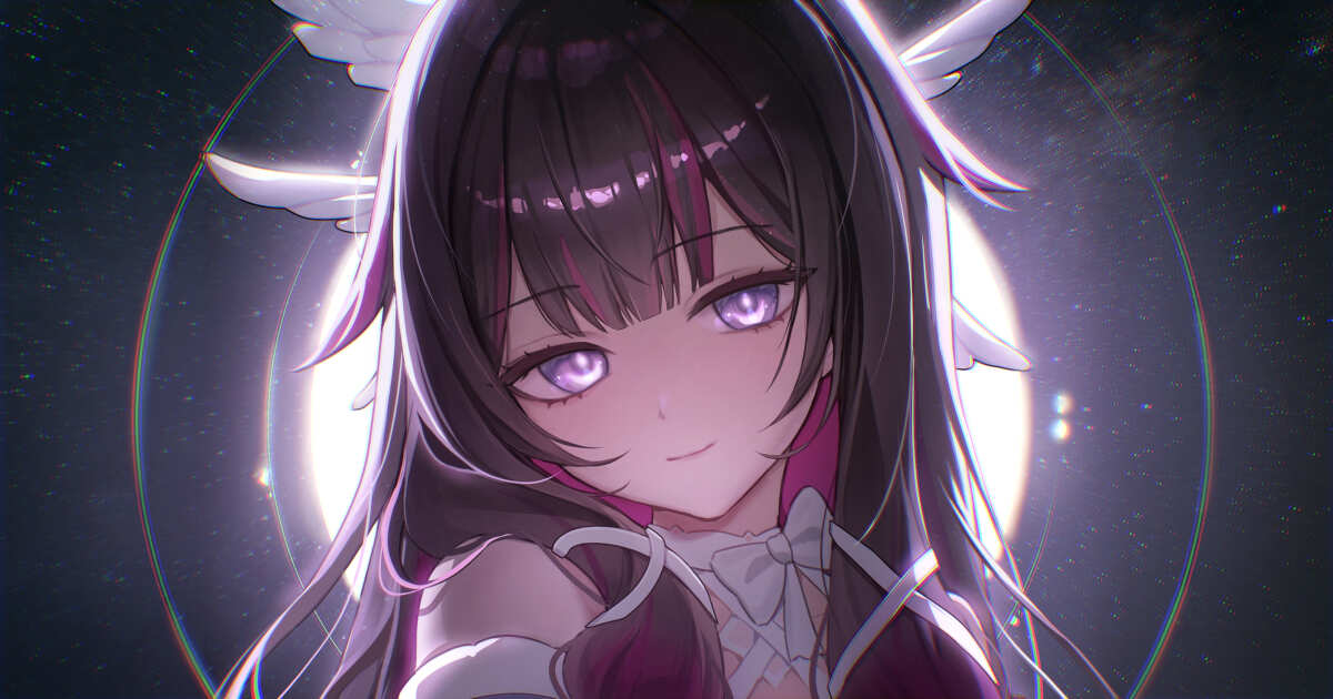 紫色眼眸的动漫女孩