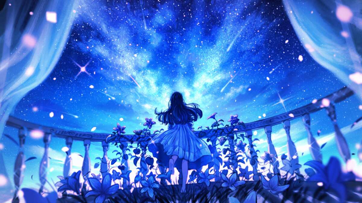 星空下的女孩