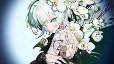 动漫女孩纹身兰花动态壁纸