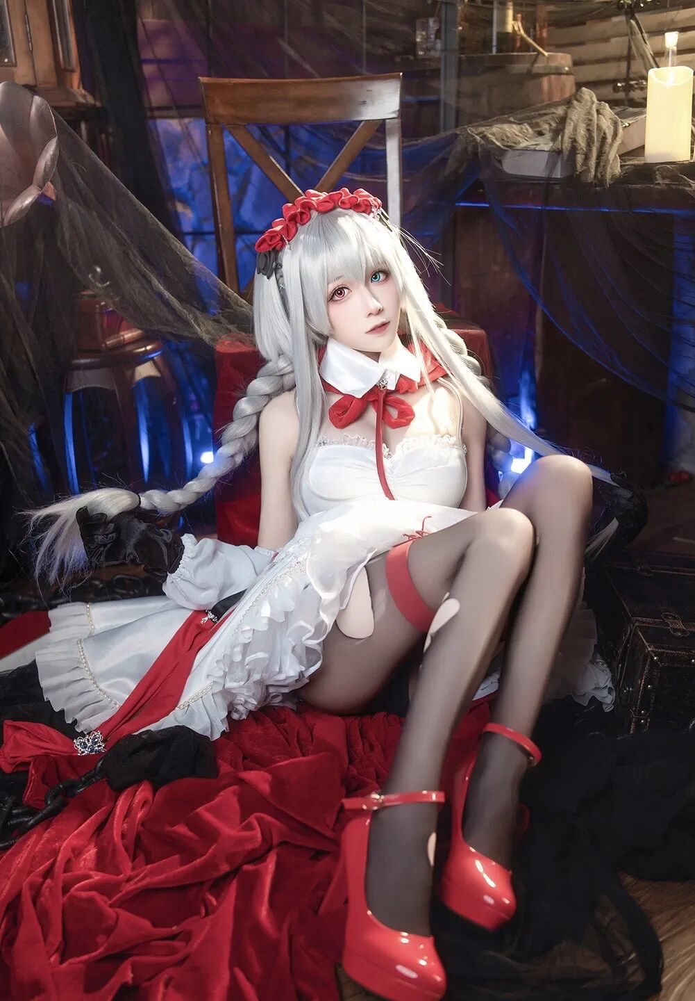 Cosplay写真|Tomoyo酱|钟爱白毛异瞳吖!